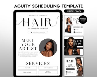 Acuity Scheduling Template Hair Stylist Minimalist Booking Website Template Hair Acuity Scheduling Banners Hair Booking Site Canva Template