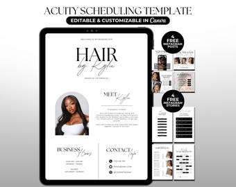 Acuity Scheduling Template Hair Stylist Website Acuity Booking Site Hairstylist Acuity Schedule Site Hair Acuity Canva Template Acuity DIY