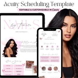 Acuity Scheduling Template Minimalist Nail Booking Site Pink Acuity Nail Tech Scheduling Site Nail Website Banner Canva Template Editable