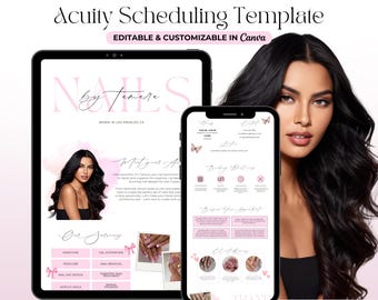 Acuity Scheduling Template Minimalist Nail Booking Site Pink Acuity Nail Tech Scheduling Site Nail Website Banner Canva Template Editable