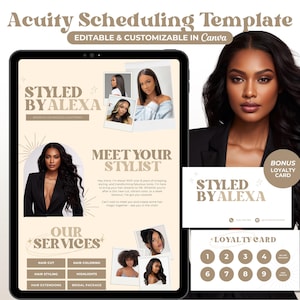Acuity Scheduling Template Hair Stylist Website Retro Hairstylist Booking Site Trendy Hair Scheduling Website Banners Canva Template
