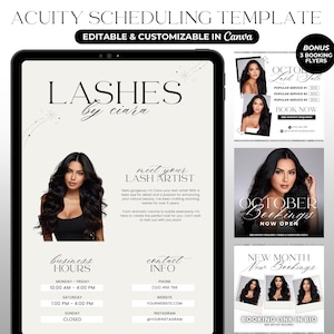 Lash Acuity Scheduling Template Booking Site Lash Website Banner Lash Tech Acuity Scheduling Site Lash Tech Branding Editable Canva Template