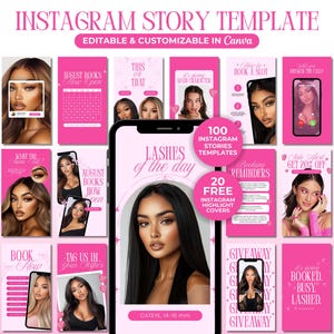 Lash Tech Instagram Story Template Pink Lash Tech Social Media Post Lash Artist Instagram Lash Tech Branding Lash Bookings Open Flyer Canva