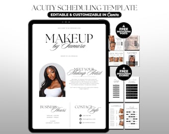 Acuity Scheduling Template Makeup Booking Site Acuity Makeup Artist Website MUA Acuity Schedule Makeup Artist Acuity Canva Site Makeup Books