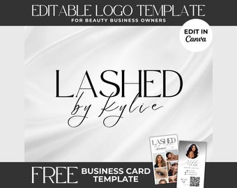 Lash Logo Design Template Minimalist Lash Artist Logo Lash Business DIY Lash Tech Logo Beauty Business Canva Editable Lash Tech Branding