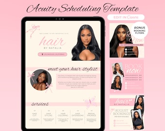 Acuity Scheduling Template Hair Stylist Coquette Booking Website Template Hair Acuity Scheduling Banners Hair Booking Site Canva Template