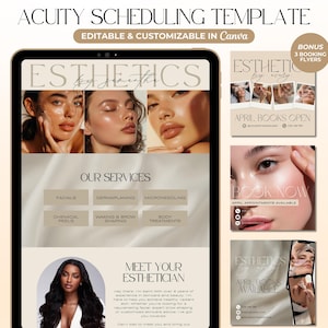 Boho Acuity Scheduling Template Esthetician Website Acuity Esthetician Booking Site Canva Template Editable DIY Acuity Site Medspa Template
