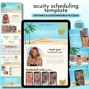 Nail Acuity Scheduling Template Nail Acuity Website Nail Tech Scheduling Page Nail Tech Booking Site Nail Artist Template Canva Acuity Site