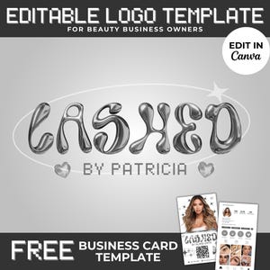 Lash Logo Design Template Y2K Lash Artist Logo Lash Business DIY Lash Tech Logo Beauty Business Logo Canva Editable Lash Tech Branding