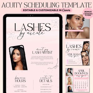 Coquette Acuity Scheduling Template Lash Tech Booking Site Pink Lash Website Acuity Scheduling Site Canva Template Lash Tech Branding