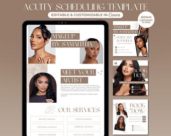 Acuity Scheduling Template Makeup Artist Boho Makeup Booking Website Banner Editable Acuity Scheduling Site Makeup Artist Canva Template