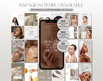 Skincare Instagram Post Esthetician Social Media Instagram Story Esthetician Post Bundle Luxury Skincare Posts Medspa Template Canva