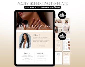 Esthetician Acuity Scheduling Template Esthetic Booking Site Acuity Esthetician Website Luxury Esthetician Scheduling Site DiY Acuity Canva