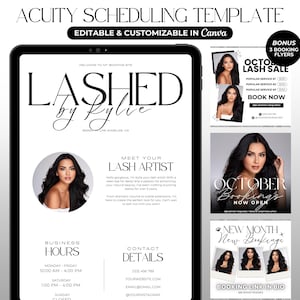 Modello di pianificazione Acuity Sito di prenotazione ciglia minimalista Lash Tech Banner del sito Web Lash Tech Sito di pianificazione Acuity modificabile Lash Tech