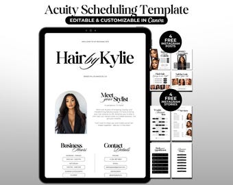 Hair Acuity Scheduling Template Hairstylist Website Acuity Hair Booking Site Hair Tech Acuity Schedule Hairstylist Template Canva Acuity DIY