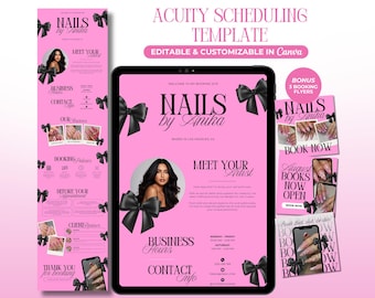 Plantilla de programación de Nail Acuity Sitio web de Nail Acuity Reservas de Nail Tech Sitio de programación de Nail Tech Sitio de reservas de Nail Tech de Acuity Canva