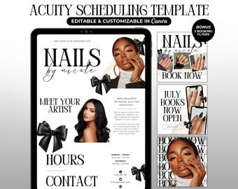 Acuity Scheduling Template Nail Tech Acuity Booking Site Nail Acuity Website Template Minimalist Nail Tech Scheduling Page Nail Tech Canva