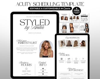 Acuity Scheduling Template Hair Stylist Booking Site Minimalist Hairstylist Website Luxury Hair Acuity Scheduling Site Canva Template