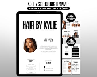 Hair Stylist Acuity Scheduling Template Hair Website Acuity Booking Site Hairstylist Acuity Schedule Hair Acuity Canva Template Acuity DIY