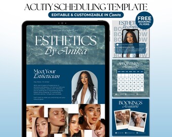 Acuity Scheduling Template Esthetician Acuity Booking Site Esthetician Website Acuity Canva Template Esthetician Branding Medspa Template