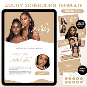 Acuity Scheduling Template Lash Tech Acuity Booking Site Boho Lash Scheduling Site Lash Tech Website Banners Canva Template Editable