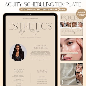 Boho Acuity Scheduling Template Esthetician Website Acuity Esthetician Booking Site Medspa Template DIY Acuity Site Canva Template Editable