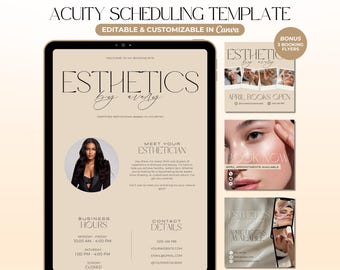 Boho Acuity Scheduling Template Esthetician Website Acuity Esthetician Booking Site Medspa Template DIY Acuity Site Canva Template Editable