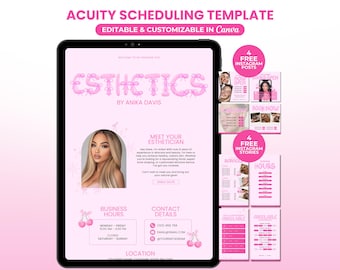 Acuity Scheduling Template Esthetician Pink Acuity Esthetician Website Acuity Schedule Esthetician Booking Site Acuity Canva Medspa Template