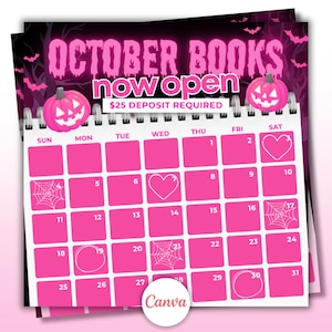 Halloween-bokningar tillgängliga Oktober-böcker Öppet i oktober Kalender Månadsbokningar Hår Önslar Smink Flätor Perukinstallation Böcker Nailtech-flyer