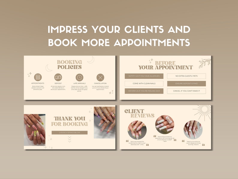 Acuity Scheduling Template Nail Tech Website Template Nail Tech Branding Nail Artist Booking Website Banners Canva Template image 3