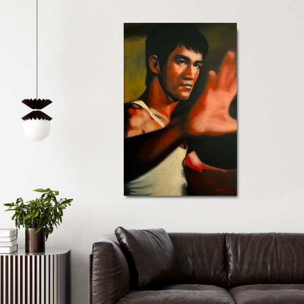 Bruce Lee Oil Painting Print for Canvas and Framed Posters
