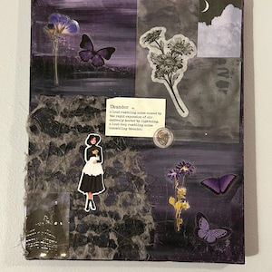 Mixed Media Collage Art on Canvas “Storm”