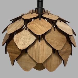 Pine cone wooden lamp shade pendant vector file svg dxf lbrl2 4mm