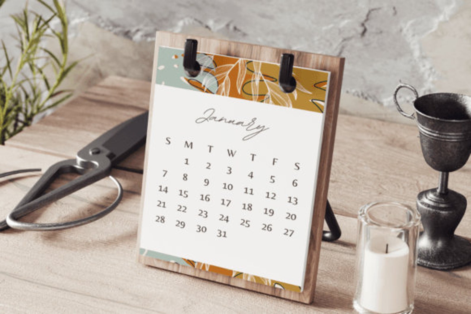 Monthly Desk Calendar Sunday Start 2024, Printable 2024 Mini Calendar ...