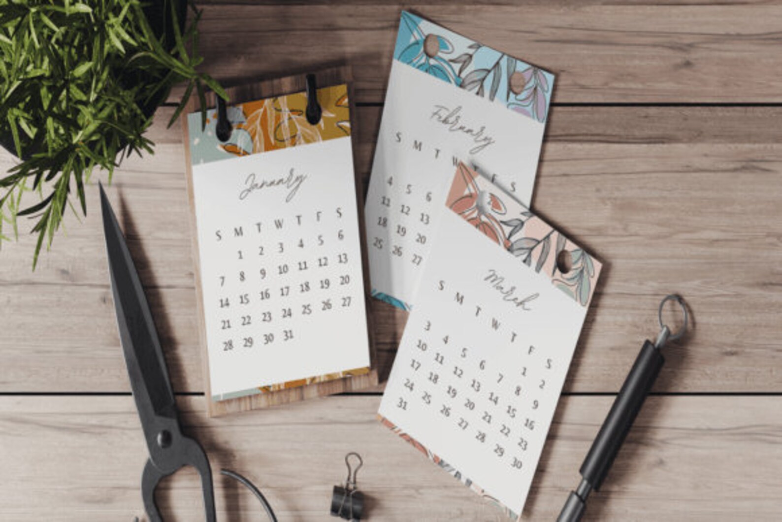 Monthly Desk Calendar Sunday Start 2024, Printable 2024 Mini Calendar ...
