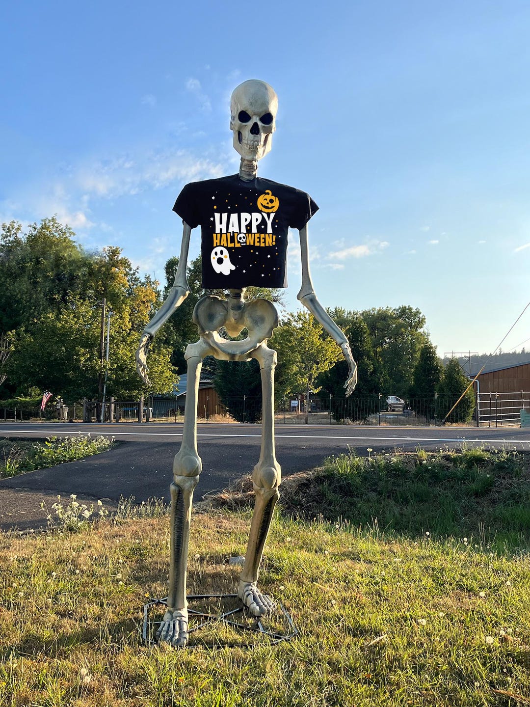 12ft Skeleton Happy Halloween Shirt (skeleton Not Included) - Etsy