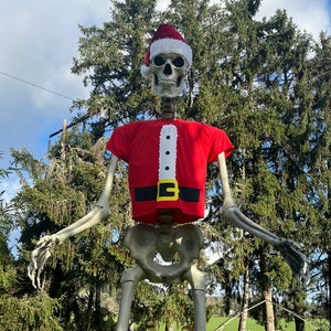 12’ Skeleton Santa Shirt and Hat Set (Skeleton NOT included)