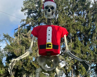 12’ Skeleton Santa Shirt and Hat Set (Skeleton NOT included)