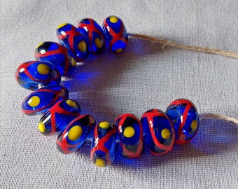 Blue glass beads inspired by finds from Ribe - V-8th century - Viking jewelry