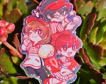 2.5 inch royal trio crepe glitter sticker