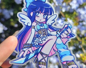 3" holographic angel stocking sticker