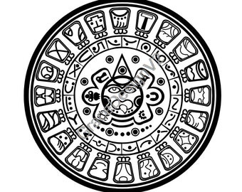 Calendar Aztec Aztec 7, laser cut file, SVG. aztec Calendario azteca, laser file DXF | PNG | SVg