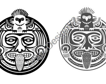 Calendar Aztec Aztec 5, laser cut file, aztec Calendario azteca, laser file DXF | PNG |