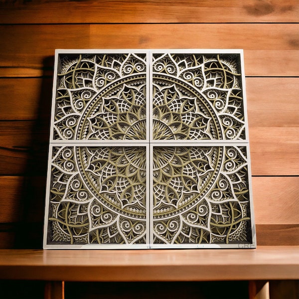 10 Layers Multi-layer Mandala, Laser cut Mandala, Mandala SVG for Cricut, Glowforge 3D Mandala Svg, Layered Flower Mandala cutting file