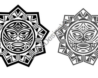 Calendar Aztec Aztec 4, laser cut file, SVG. aztec Calendario azteca, laser file DXF | PNG | SVg