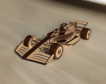 3D Puzzle Formula Uno SvG Laser Cut File, 3D wooden puzzle, Formula 1Laser Cut 3D puzzle, model car,  Laser Cut Template, DXF, CDR