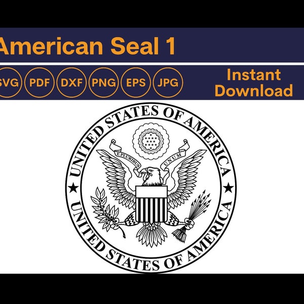 US President Seal SVG file. American eagle digital files in SVG laser cut
