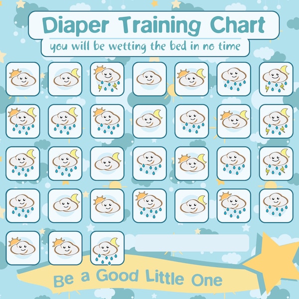 Diaper Training Chart -Downloadable- Contains sticker files