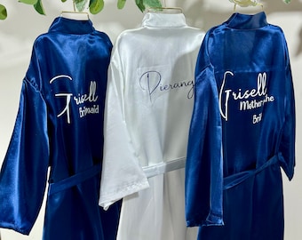 Personalized Bridal Robes – Custom Satin Robes for Bridesmaids, Wedding Robes with Name