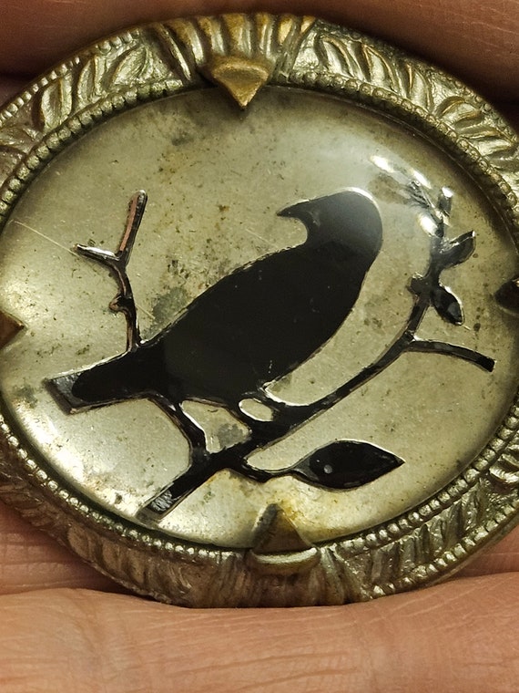 Antique Raven Crow Gothic Brooch